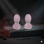 El Regalo 1Pair Cute Oxidized 925 Silver Plated Pearl & Stones Hook Earrings for Girls/Women- Silver Lookalike Handmade Oxidized Brass Hook Traditional Earrings with Stones & Pearls (Pink Studs)