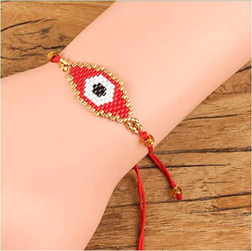 El Regalo Evil Eye Japanese Miyuki Seed Beads Lucky Unisex Bracelet | Handmade 100% Authentic Japanese Miyuki Seed Beads Bracelets (Blue)