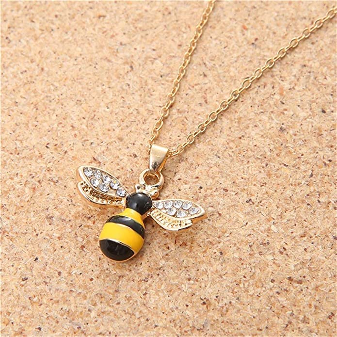 El Regalo Enamel Honeycomb Bee Earrings, Pendant Necklace Jewelry Set for Girls & Women - Geometric Hexagon Honeycomb Beehive Dangle Earrings (Style-2)