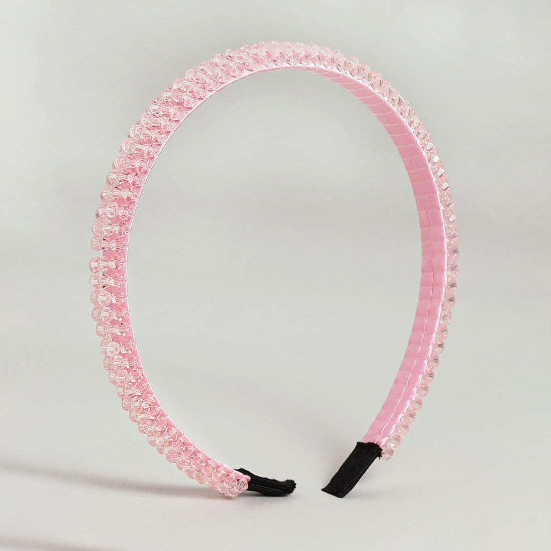 El Regalo 3 PCs Rhinestone Crystal Headband & Hair Clips Set - Shiny Non-Slip Beaded Party Hairband Hair Band with 2 Hair Clisp - Hair Accessories Hair Decoration for Women Girls (Pink)