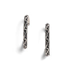 El Regalo 2 Pairs Tribal Oxidized Half Hoop Earrings, Huggie Earrings- Hammered Bohemian Oxidized German Silver Baali Earrings (Option-8)