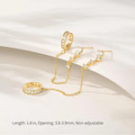 El Regalo Elegant Crystal Studded Chain Cuff Earrings for Women & Girls | Handcrafted Diamond-Cut Cubic Zirconia Linked Ear Cuff with Hanging Chain | Gift for Her