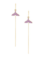 El Regalo Womens 1 Pair Long Needle- Threader Earrings- Trendy, Contemporary, Fashionable Sui Dhaaga Earrings with Pearl-Shell, Butterfly, Pearl Drops, Heart, Mermaid Charms (Mermaid Threader)