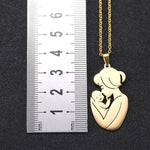 El Regalo Cute Stainless Steel Mother-Baby Pendant Necklace for Women/New Moms- Anti Tarnish Mothers Day Gift/Baby Shower Gift (Gold)