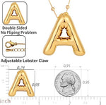 El Regalo Stainless Steel Bubble Letter- Balloon Initial Necklaces for Women Girls/Dainty Alphabet Pendant 14K Gold Plated Puffy Name Personalized Jewelry Gift (A Gold)