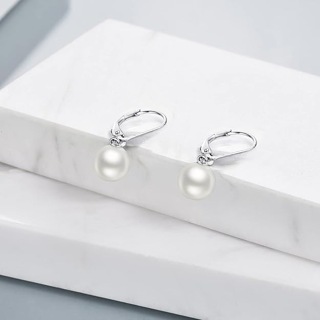 El Regalo Elegant Faux Pearl Earrings for Women - Elegant 18K Gold & Silver Plated Moti Jewelry Collection | Fancy Studs, Dainty Drops & Long Dangle Pearls Earrings for Girls (Style-8)