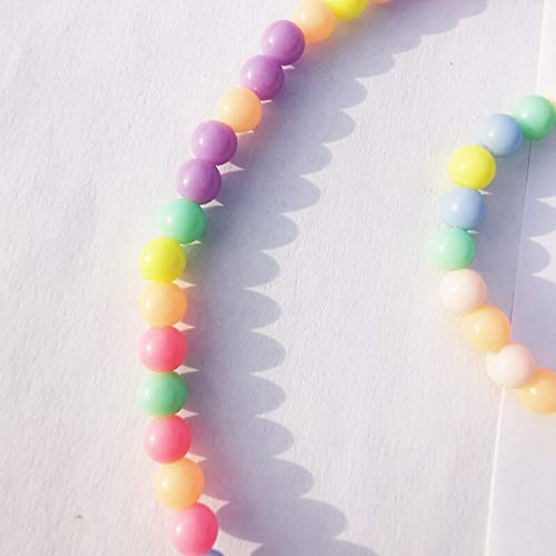 El Regalo 3Pairs Kids Necklace & Bracelet Jewelry Set Combo- Kids Colorful Jewelry Sets | Princess Colorful Acrylic Beads Stretch Necklace Bracelet Set for Kids Baby Toddler Girls (Set Option-4)