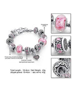El Regalo Crystal Diamonds Heart & Beads Bracelet - Elegant, Delicate Gift for Women & Girls | Unique Beaded Design & Fine Craftsmanship