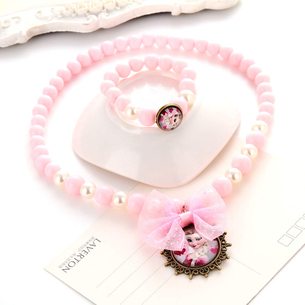 El Regalo Frozn El-sa Princess Necklace & Bracelet Jewelry Set for Kids | Frozn Accessories - Princess Necklace & Bracelet Kids Girl Jewelry Set