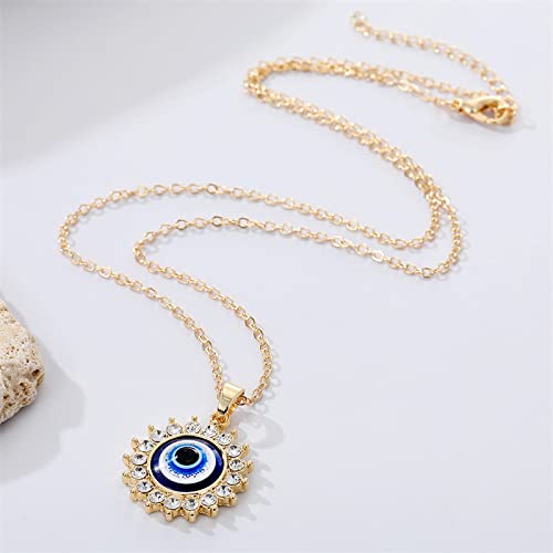 El Regalo 1 PC Evil Eye CZ Pendant Necklace for Girls & Women | Fashion Turkish Evil Blue Eyes Amulet Protection Pendant for Girls & Women (Model -1)