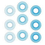 El Regalo 9 Pcs Spiral Hair Ties, No Crease Coil Ties, Phone Cord Ties for Thick Hair - Ponytail Holder Elastics for Kids/Girls/Women (Ocean Blue Shades)