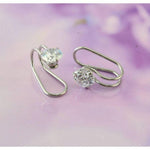 El Regalo 1 Pair Clip On Cartilage Non Piercing Earrings Set for Girls & Women- Trendy Clip On Earrings (Silver Crystals)