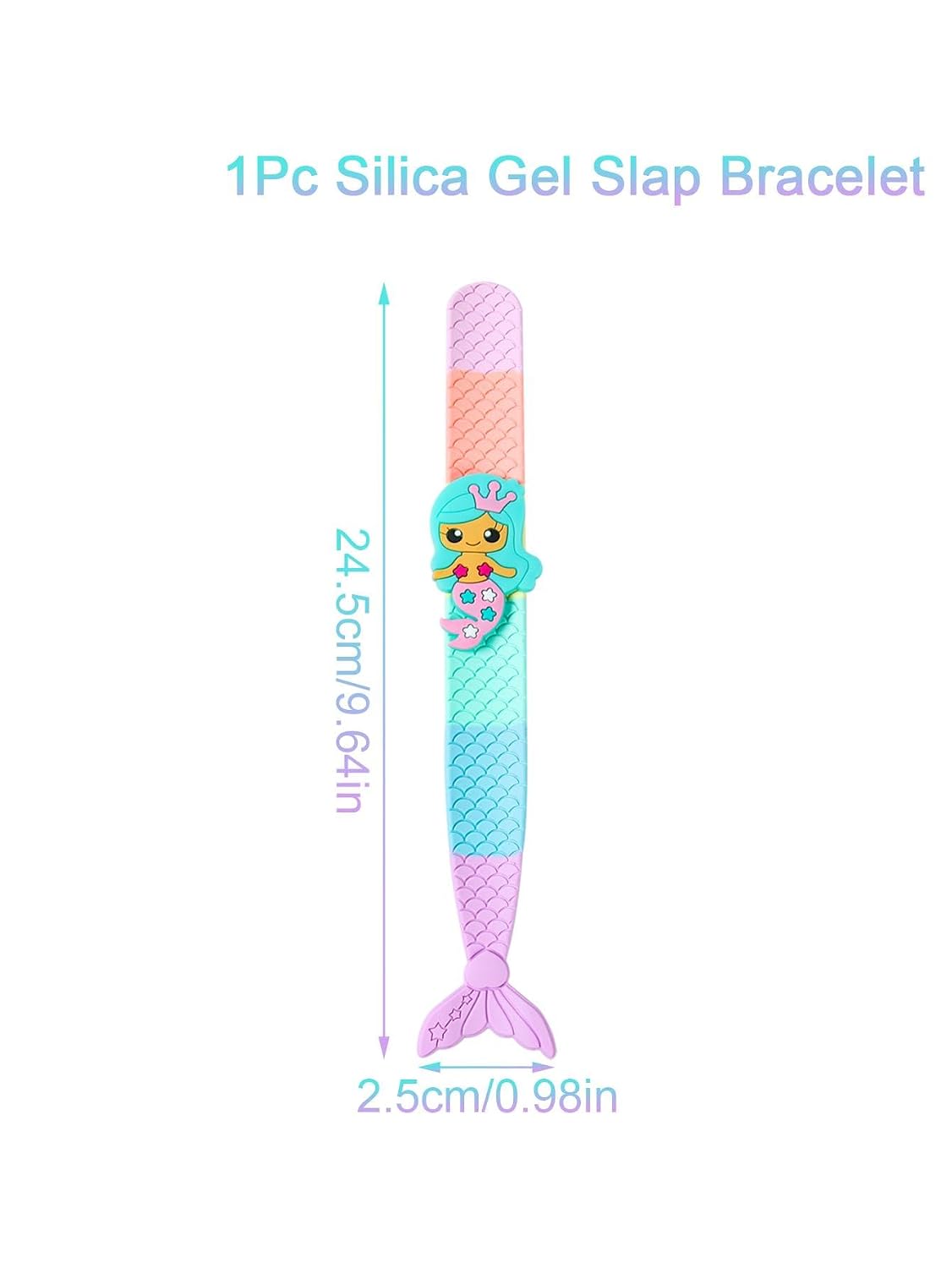 El Regalo 2PCs Mermaid Fish Tail Slap Bands/Wristbands for Girls- Mermaid Theme Birthday Party Gifts/Goodie Bags Filler
