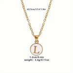 El Regalo Unisex Personalized Name Initial Letters Pendant Necklace-Enamelled Name Initials Pendant with Stainless Steel Chain (L)