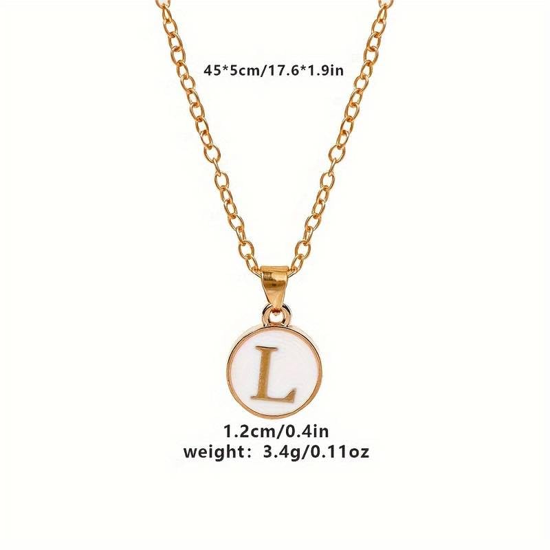El Regalo Unisex Personalized Name Initial Letters Pendant Necklace-Enamelled Name Initials Pendant with Stainless Steel Chain (L)