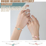 El Regalo 2PCs Butterfly Friendship Bracelets Set for Girls - Adjustable Handmade BFF Strand Bracelets for Best Friends - Symbolic Matching Jewelry for Birthday, Christmas, Graduation, Anniversary (White)