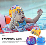 El Regalo 2 PCs Swim Cap Kids/Toddlers, Comfortable Breathable Polyester Fabric Swimming Caps Cute Cartoon Dolphin, Shark, Owl, Mermaid Fairy, Unicorn, Giraffe Swim Caps (Yellow Dolphin & Car)