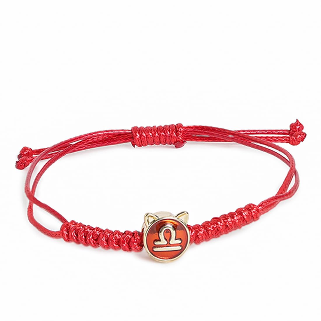 El Regalo 1 PC Zodiac Signs/Sun Signs Red Thread Bracelet Rakhi for Bhai/Brother/Niece or Nephew - Zodiac Sign Rakhi, Roli-Chawal Shagun, Rakhi Message Card in Rakhi Box (Libra Rakhi)