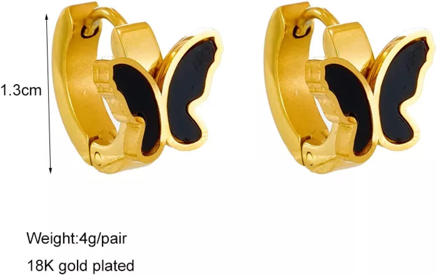 El Regalo Butterfly Earrings for Women/Girls- Stainless Steel Ati Tarnish- NO RUST Butterfly Hoop Earrings (Black Butterfly)
