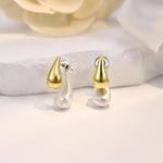 El Regalo Two-Tone Front-Back Metal Drop Earrings - Vintage Retro-Style Stud Earrings for Girls/Women