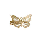 El Regalo 2 Pcs Barrette Hollow Out Golden Butterfly Metal Hair Clips For Girls & Women (Set Of 2) (1 Silver + 1 Golden)