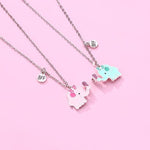 El Regalo 2 PCs BFF Best Friend Forever Split Magnetic Matching Unisex Pendant Necklaces Set- Friendship Necklaces Set for Besties/Best Friends/Soul Sisters (BFF Elephant Necklaces Set)
