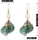 El Regalo Womens 1 Pair Golden Electroplated Shell Earrings (Style-3)