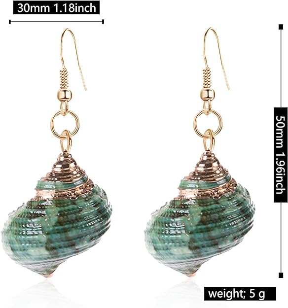 El Regalo Womens 1 Pair Golden Electroplated Shell Earrings (Style-3)