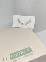 El Regalo Cute Golden Ball Angel Wings Stud Earrings for Girls & Women | Elegant Dual Tone Stud Earrings for Girls & Women
