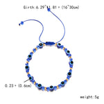 El Regalo 1 PC Evil Eye with Crystals Beads Adjustable Unisex Bracelet for Girls/Boys/Men/Women (Blue)
