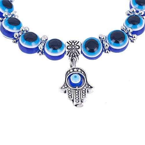 El Regalo Evil Eye Hamasa Hand Bracelets | Evil Eye Hamasa Hand Bracelet to Protect from Buri Nazar (Blue) For girls