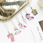 El Regalo 2PCs Cute Enamel Pony/Unicorn Pendant Necklaces Combo Set for Girls/Teens/Women | Unicorn Jewelry Set
