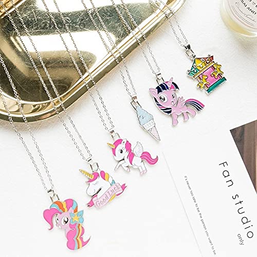 El Regalo 2PCs Cute Enamel Pony/Unicorn Pendant Necklaces Combo Set for Girls/Teens/Women | Unicorn Jewelry Set