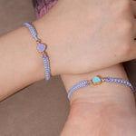 El Regalo 2PCs Minimalist & Elegant Heart Bracelet Rakhi Combo Set for Brother/Bhai/Bhaiya-Bhabhi with Roli-Chawal & Rakhi Gift Box - Handwoven, Beautifully Packaged (Purple & Blue)
