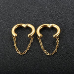 El Regalo Chain Hoop Ear Cuffs- Non Piercing Cartilage Earring- Trendy Cuff Wrap Clip on Earrings for Girls Women (Style-1)