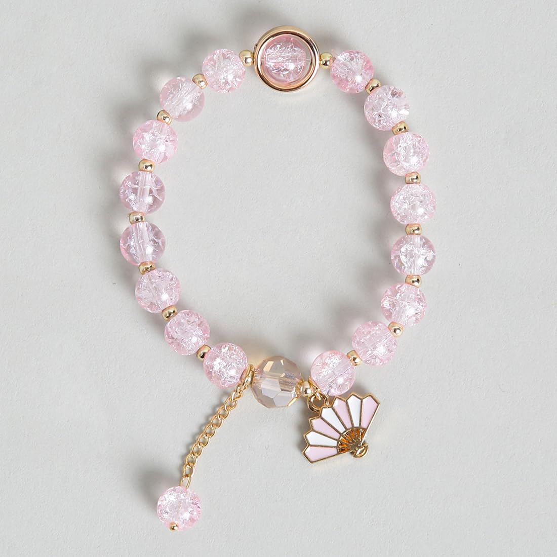 El Regalo 3PCs Opal Stone, Crystal Beads Tassel Bracelet With Cute Enamel Charms Star, Shell, Rainbow, Flowers, Swan, Pearls etc. for Kids/Girls/Teens/Women (Option-5)