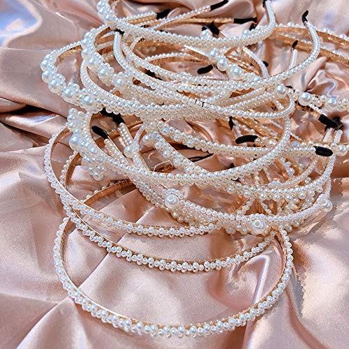 El Regalo Pearl Beads Decoration Plastic Hair Band for Kids, Girls and Women (Graceful Flower Pearls Hairband)