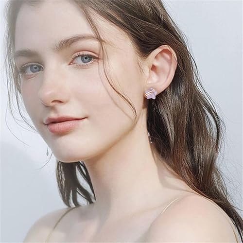 El Regalo Natural Stones Star Stud Earrings- Handcfated Wire Wrapped Celestial Star Earrings for Girls & Women (Purple Amethyst)