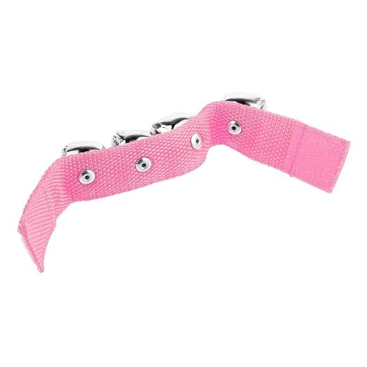 El Regalo 2PCs Jingle Bells Christmas Bracelets | Wrist & Ankle Bells for Party Favors, Musical Rhythm & Christmas Decor | Adjustable Percussion Instruments (Pink)