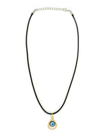 El Regalo 2 PCs Blue Evil Eye Unisex Pendant Cord Necklace for Kids/Girls/Boys/Men & Women - Turkish Blue Silver & Golden Handmade Evil Eye Necklaces (Option-1)