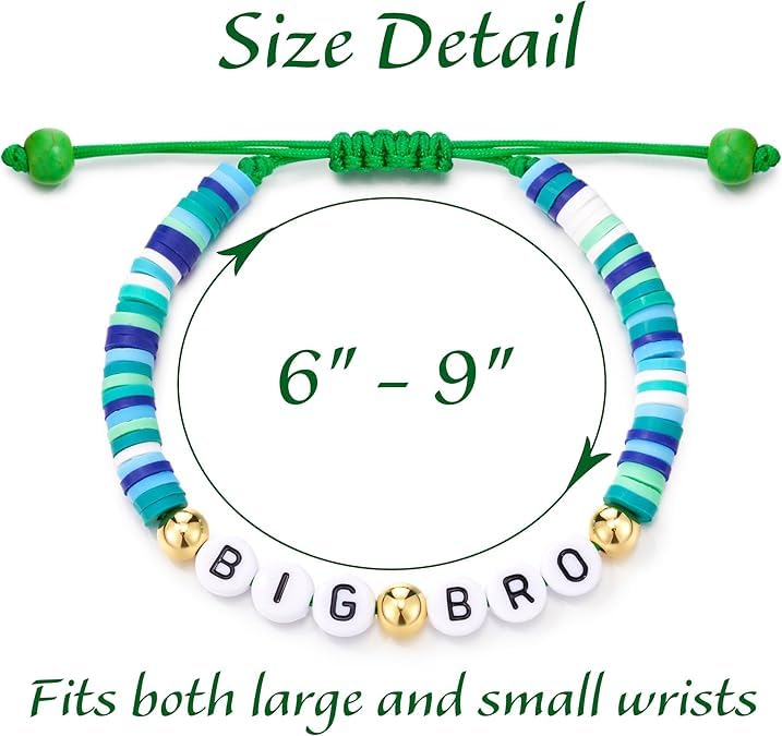 El Regalo Mens Cute Big Bro Bracelet Rakhi for Brother with Roli Chawal, Message Cards in Rakhi Gift Box- Unique Big Brother Rakhi for Bhai