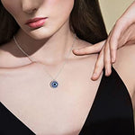 El Regalo Evil Eye Pendant Necklace for Girls & Women | Evil Eye Necklace Third Blue Eyes Amulet Protection Pendant for Girls & Women (Silver)
