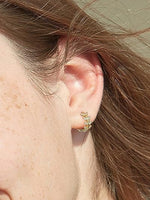 El Regalo Stainless Steel Tiny & Cute Leaves Hoop Earrings for Kids/Girls/Women- Anti-Tarnish/Waterproof Leaves Pattern Small Hoop Earrings (Gold & Silver)