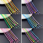 El Regalo Cute Girls Hair Band 6pcs/Lot Headband Crystal Long Elastic Headwear Rainbow Color Free Length Dreadlocks Hair Style Accessories (Rainbow)