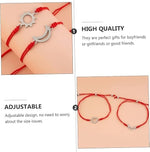 El Regalo 2PCs Sun Moon Adjustable Rakhis for Brother- Simple & Elegant 2 Rakhis with Roli Chawal, Message Card in Rakhi Box for Bhaiya-bhabhi (Red)