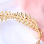 El Regalo's Golden Leaves Vintage Crown Style Metal Hairband/Tiara Hair accessories for Kids/Girls/Teens/Women- Bridal Crown Hairbands (Option-2)