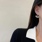 El Regalo Pearl Heart Ear Stud Earrings- Gold Pearl Studs Earrings Love Heart Earrings Jewelry for Women and Girls Gifts