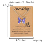 El Regalo 2 PCs Best Friend Butterfly Necklaces for Girls- Matching Butterfly Pendant Necklace Set BFF Friendship Necklace, Dainty Jewelry Gifts for Women Teen Girls (Purple BF Butterfly)