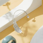 El Regalo Gorgeous Inlaid Rhinestone Angel Wings Cuff Earrings - No Piercing Ear Bone Clip for Women - Sparkling Crystal Angel Wing Ear Wrap, Non-Pierced Cartilage Climber Jewelry