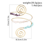 El Regalo Crystal Arm Cuff Gold Upper Arm Band Cuff Armlet - Open Cuff Armband Dainty Boho Bajuband for Women Girls